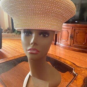 Elegant Pearl-Embellished Hat